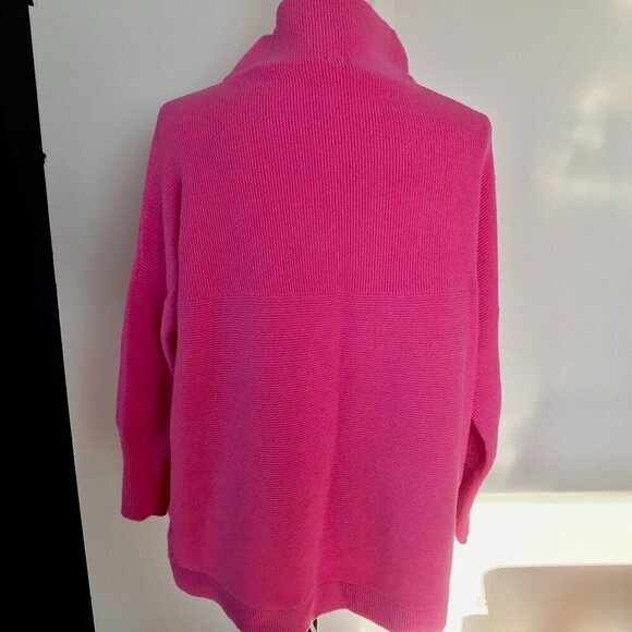 FREE PEOPLE Ottoman Slouch Tunic Raspberry Rose Bubble Gum Pink Sweater/Dress XS - Picture 8 of 16